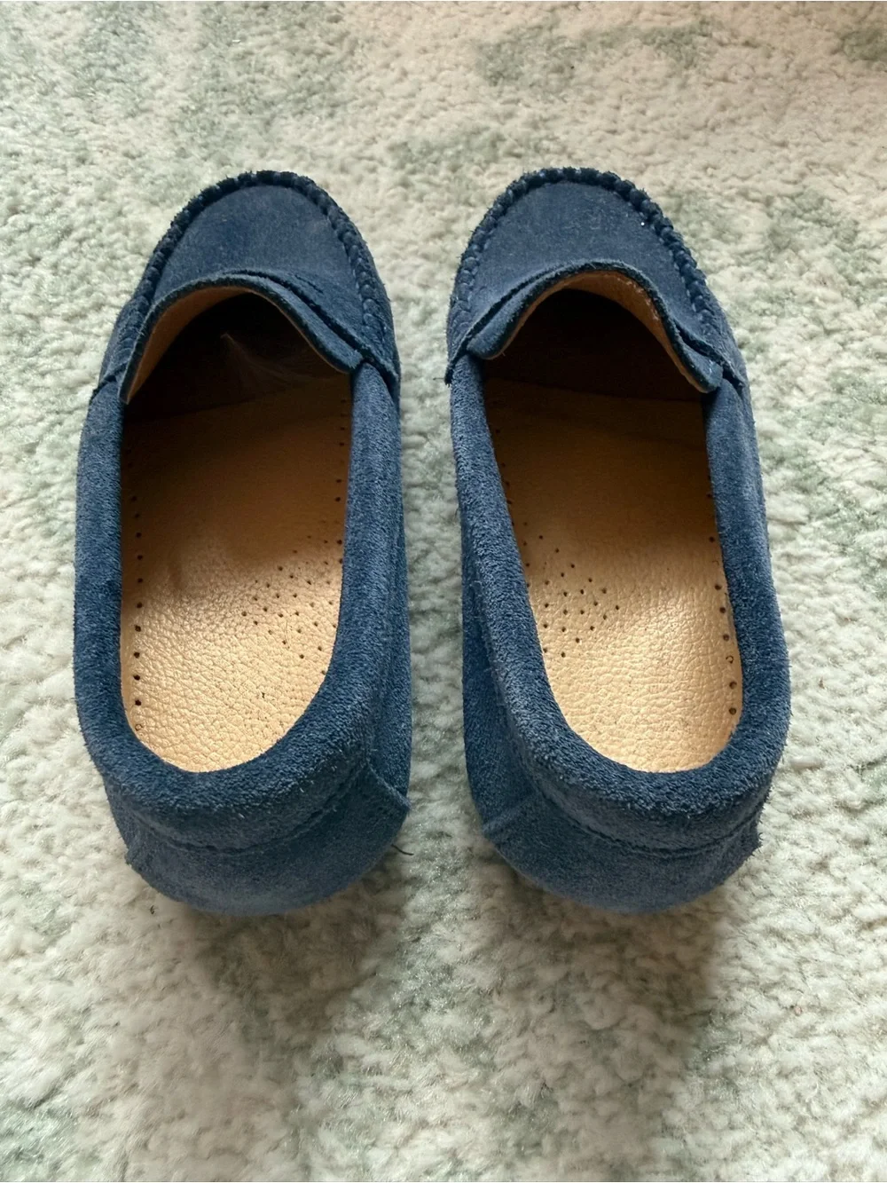 Kids Navy Suede Moccasin Loafers - Slip-On Comfort